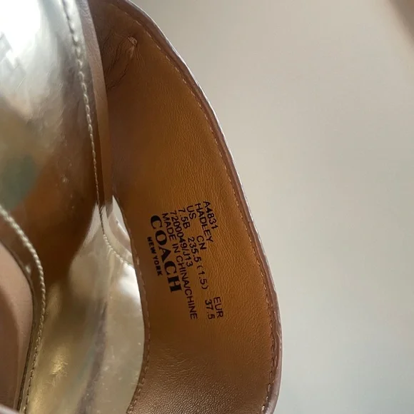 Coach Brown and Gold Strappy Heels - Picture 7 of 9